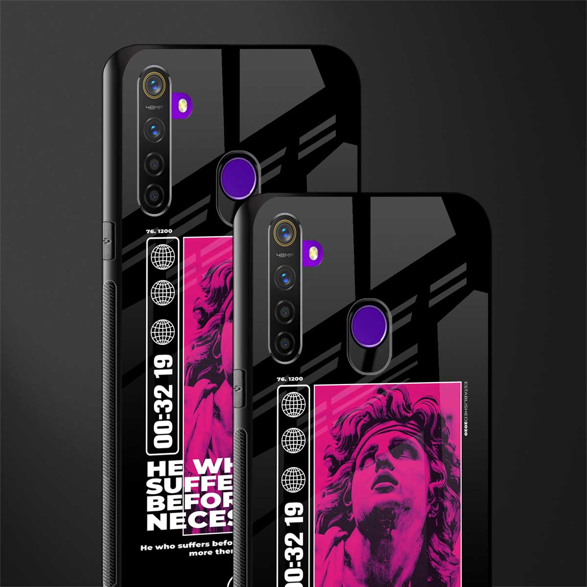 he who suffers glass case for realme 5i image-2