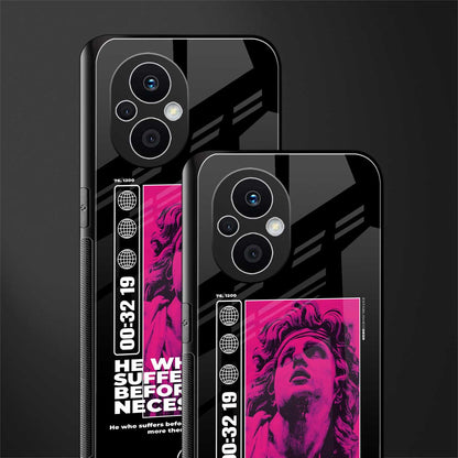 he who suffers back phone cover | glass case for oppo f21 pro 5g