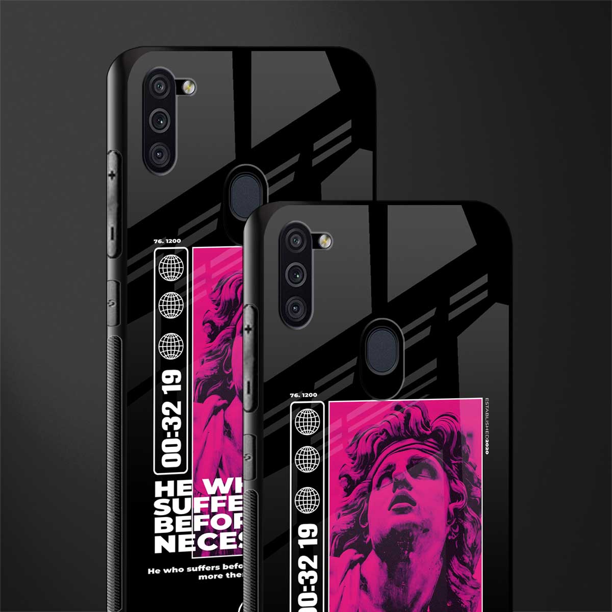 he who suffers glass case for samsung galaxy m11 image-2