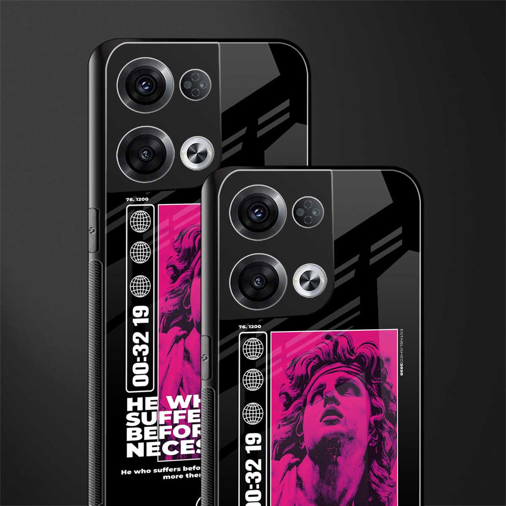 he who suffers back phone cover | glass case for oppo reno 8