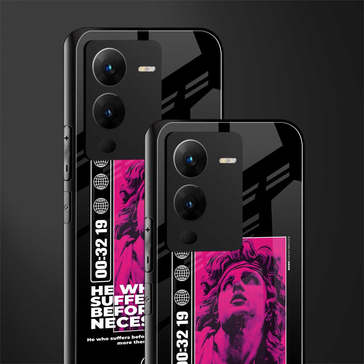 he who suffers back phone cover | glass case for vivo v25 pro 5g