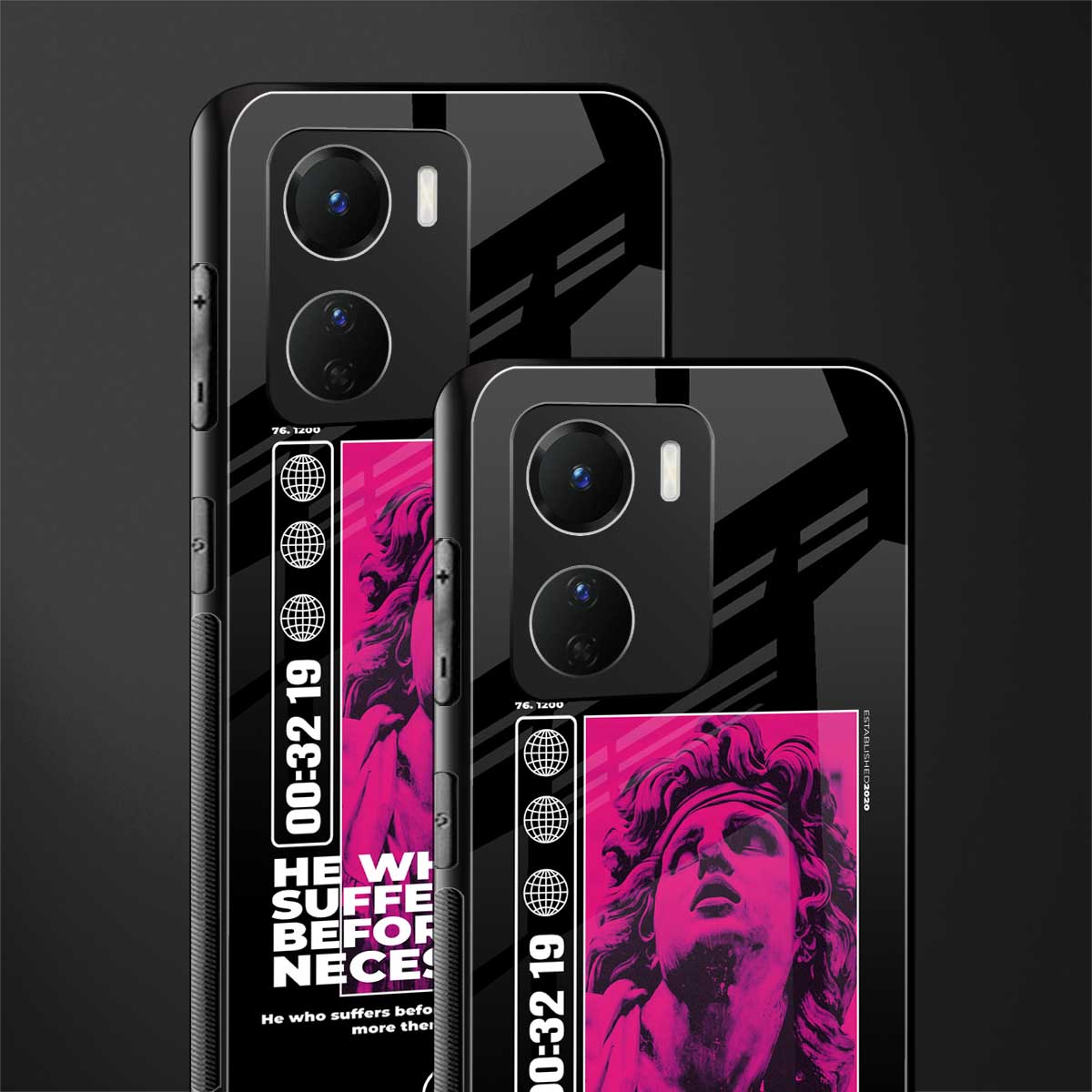 he who suffers back phone cover | glass case for vivo y16