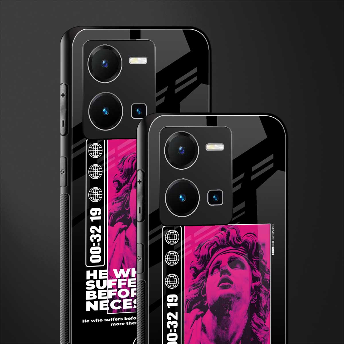 he who suffers back phone cover | glass case for vivo y35 4g