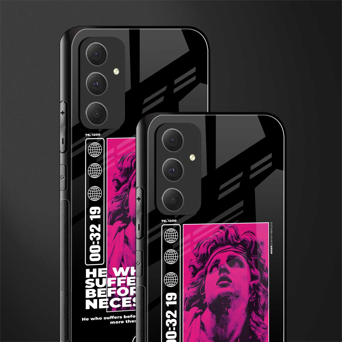 he who suffers back phone cover | glass case for samsung galaxy a54 5g