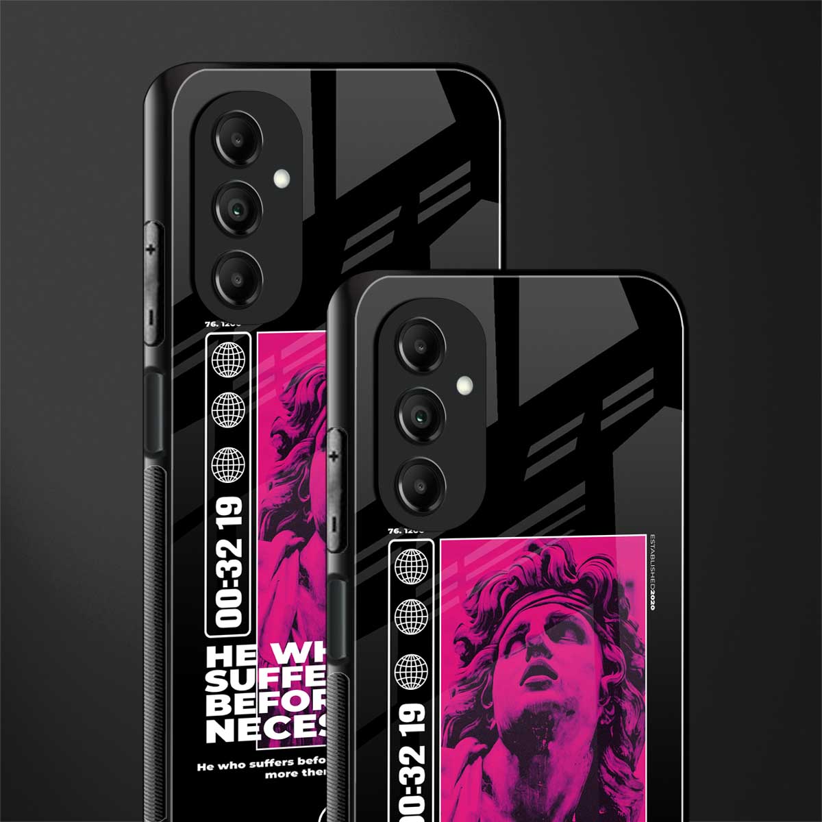 he who suffers back phone cover | glass case for samsung galaxy a14 5g