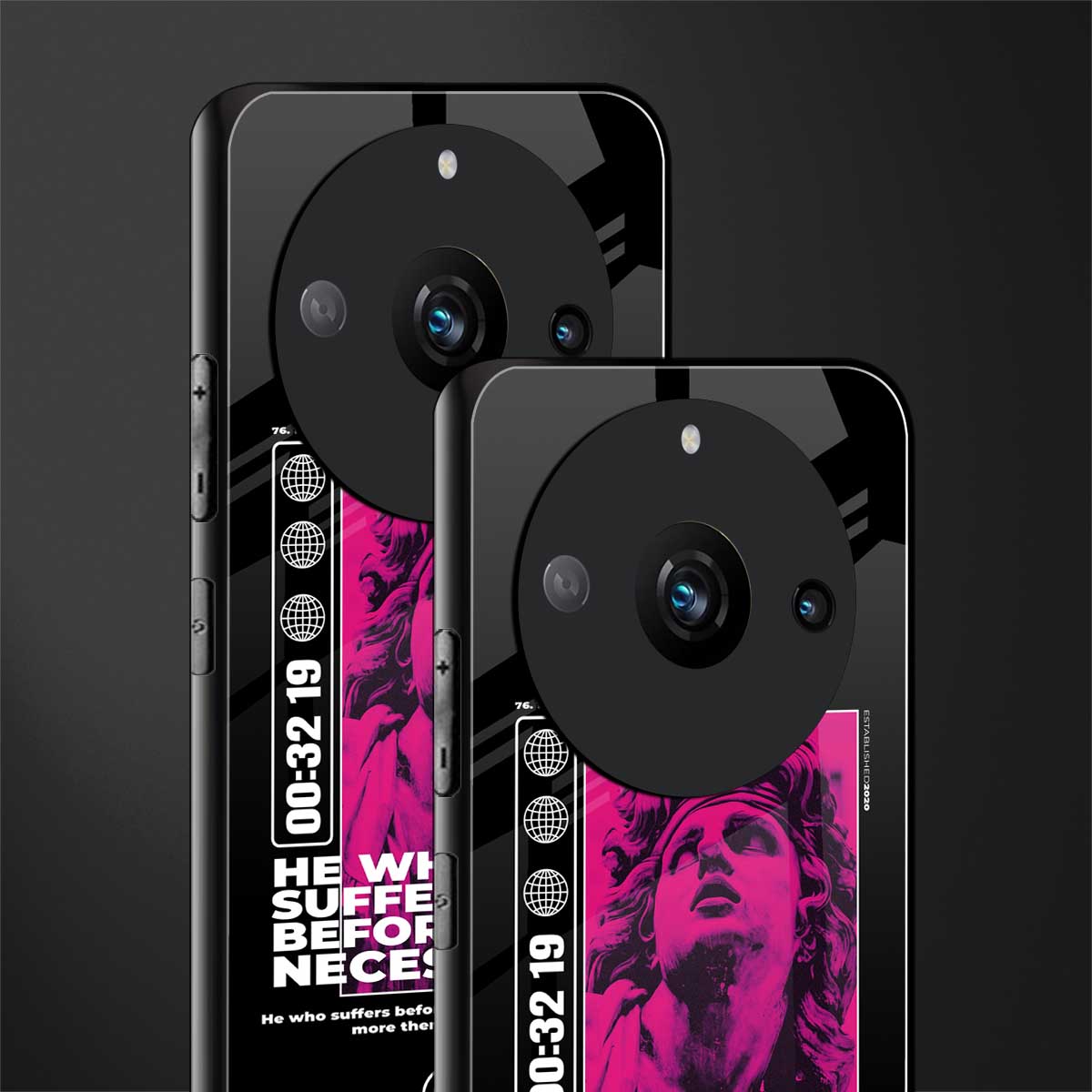 he who suffers back phone cover | glass case for realme 11 pro 5g