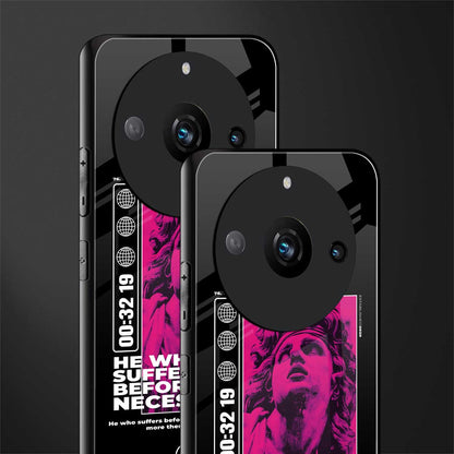 he who suffers back phone cover | glass case for realme 11 pro 5g