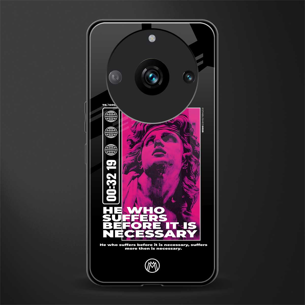 he who suffers back phone cover | glass case for realme 11 pro 5g