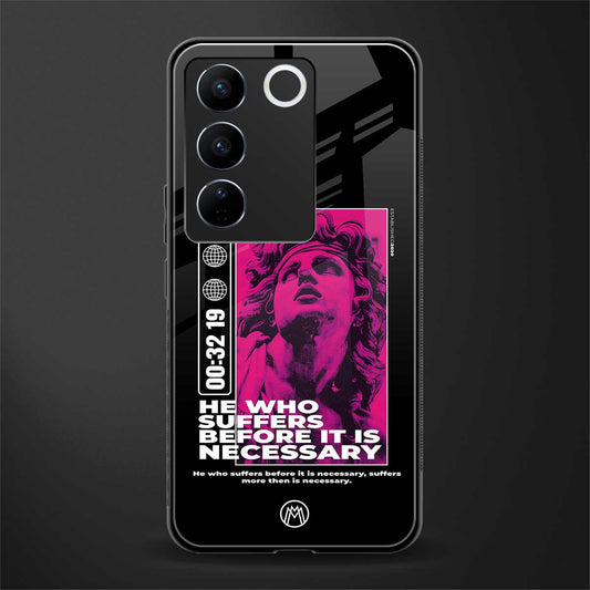 he who suffers back phone cover | glass case for vivo v27 pro 5g