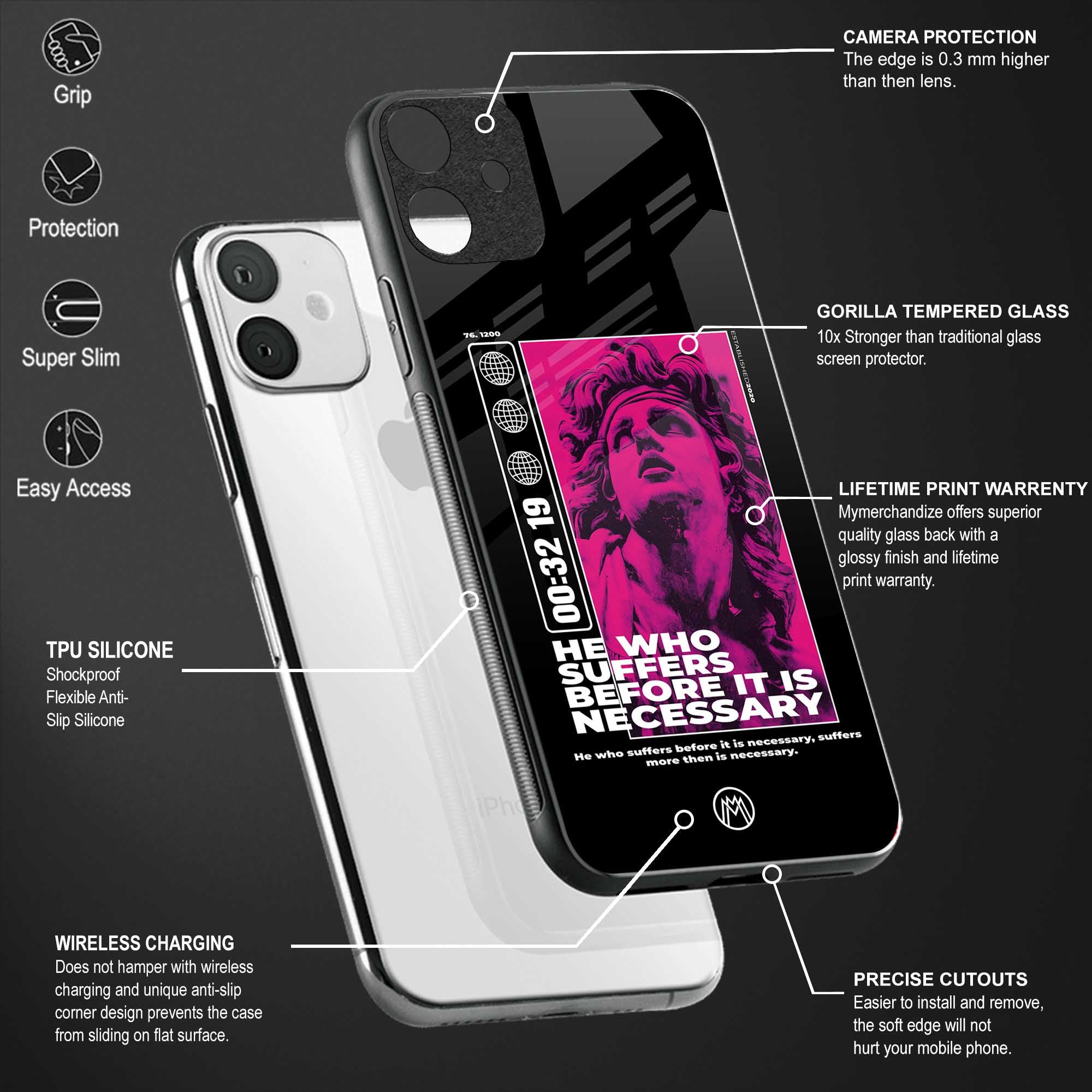 he who suffers glass case for vivo t1 5g image-4