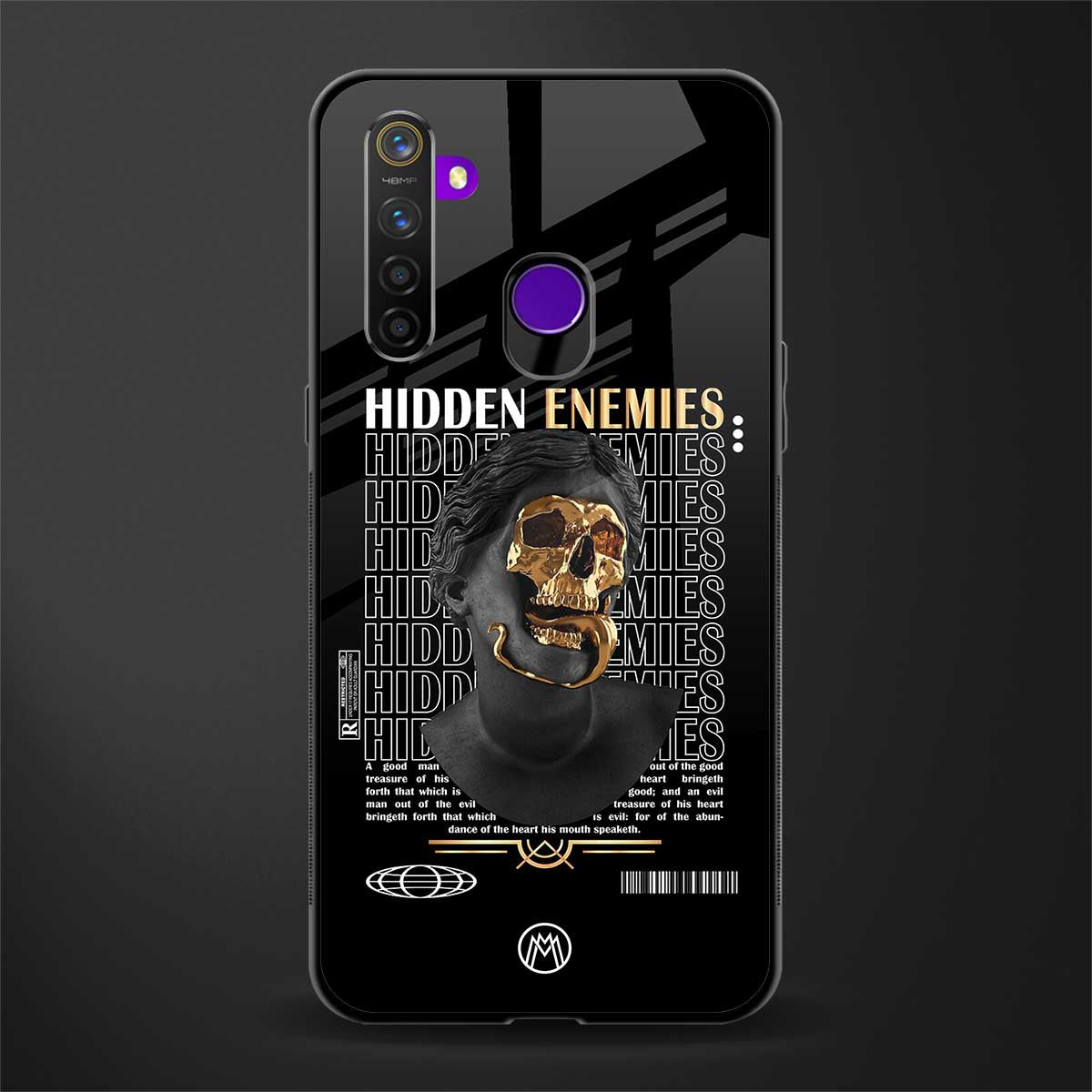 hidden enemies glass case for realme 5i image