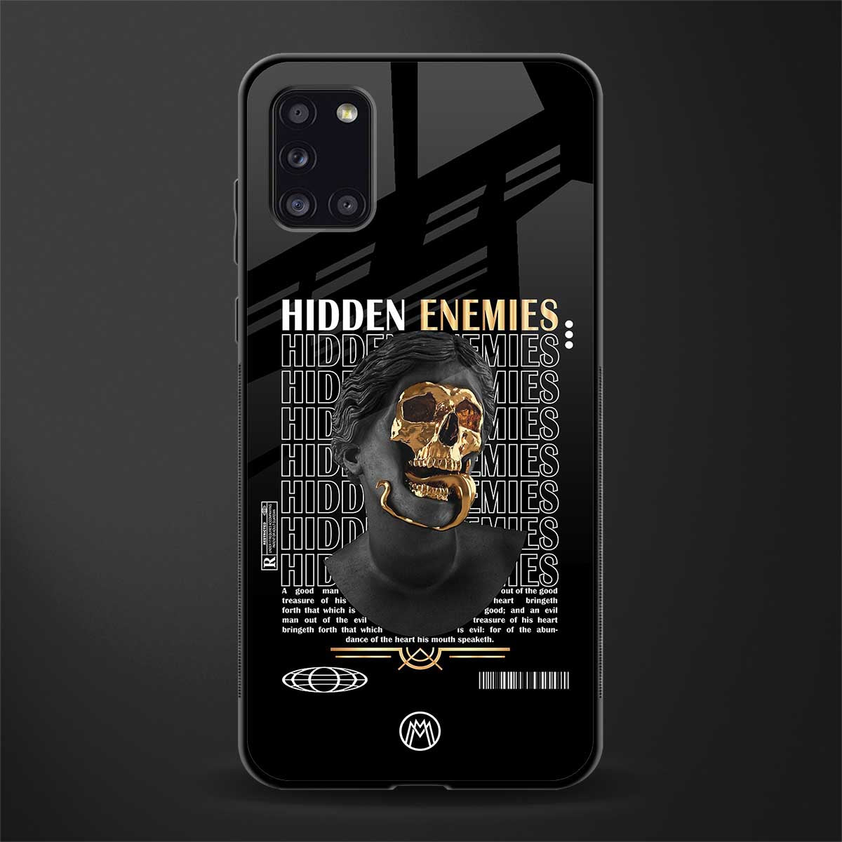 hidden enemies glass case for samsung galaxy a31 image