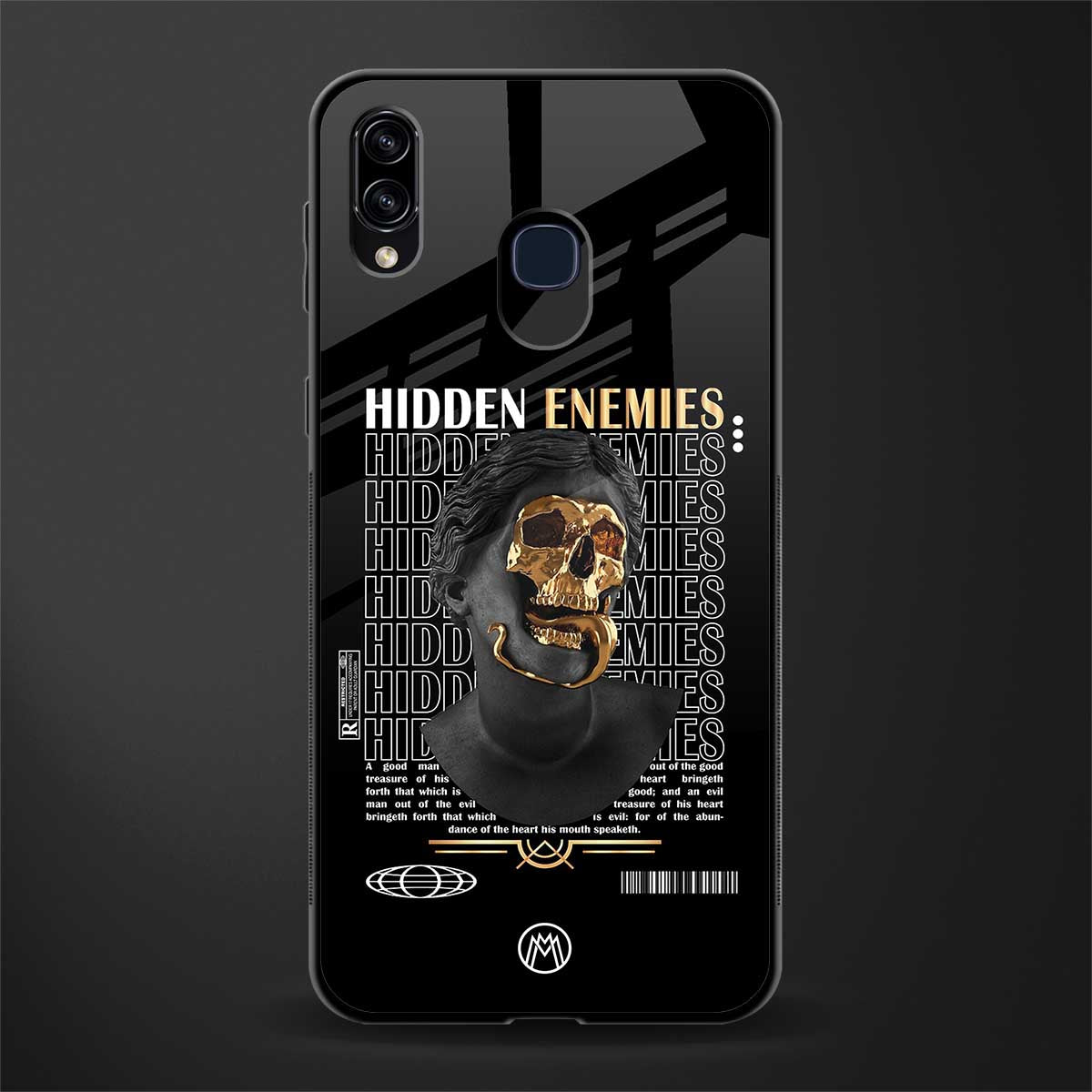 hidden enemies glass case for samsung galaxy m10s image