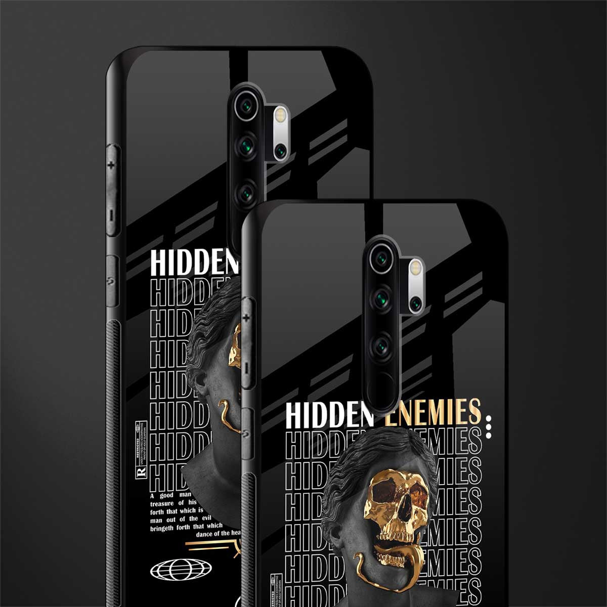 hidden enemies glass case for redmi note 8 pro image-2