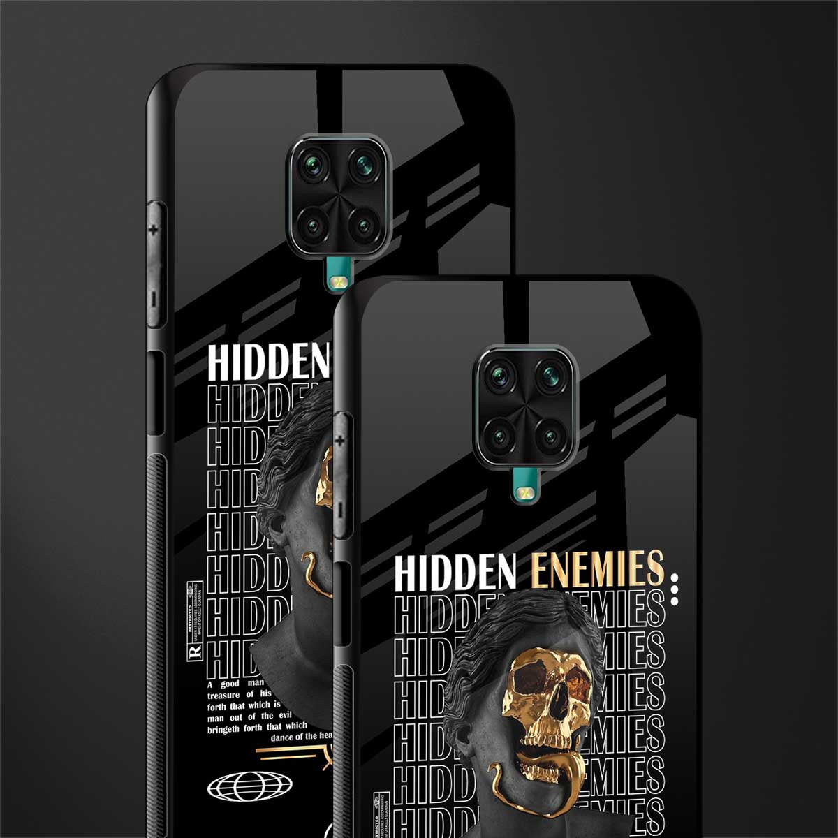 hidden enemies glass case for redmi note 9 pro max image-2