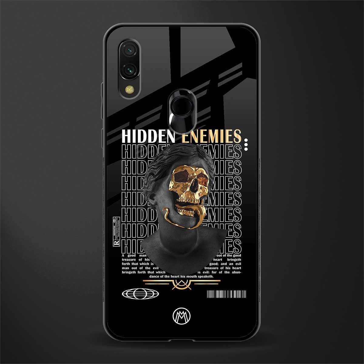 hidden enemies glass case for redmi note 7s image