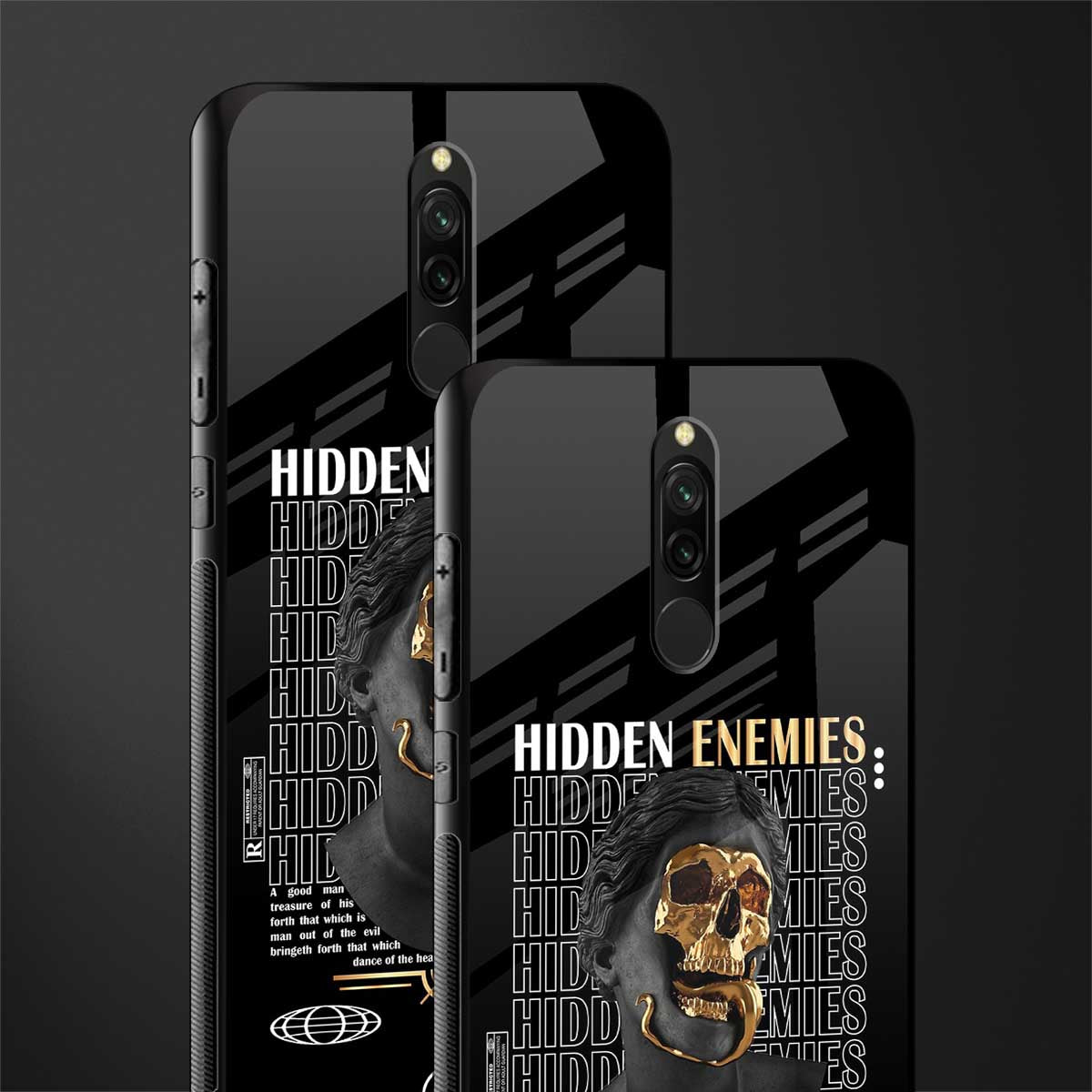 hidden enemies glass case for redmi 8 image-2