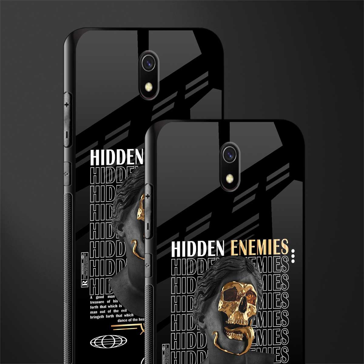 hidden enemies glass case for redmi 8a image-2