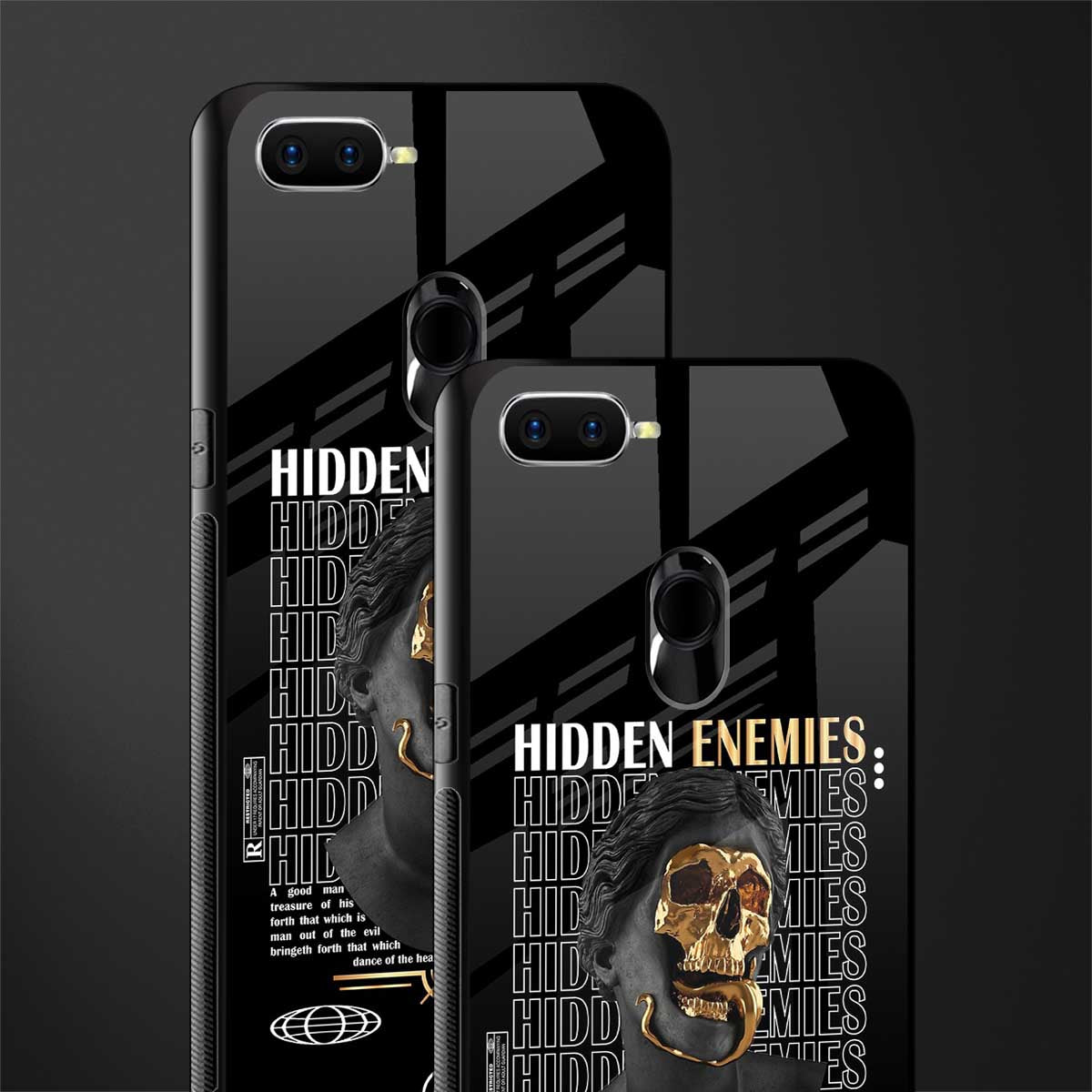 hidden enemies glass case for oppo a7 image-2