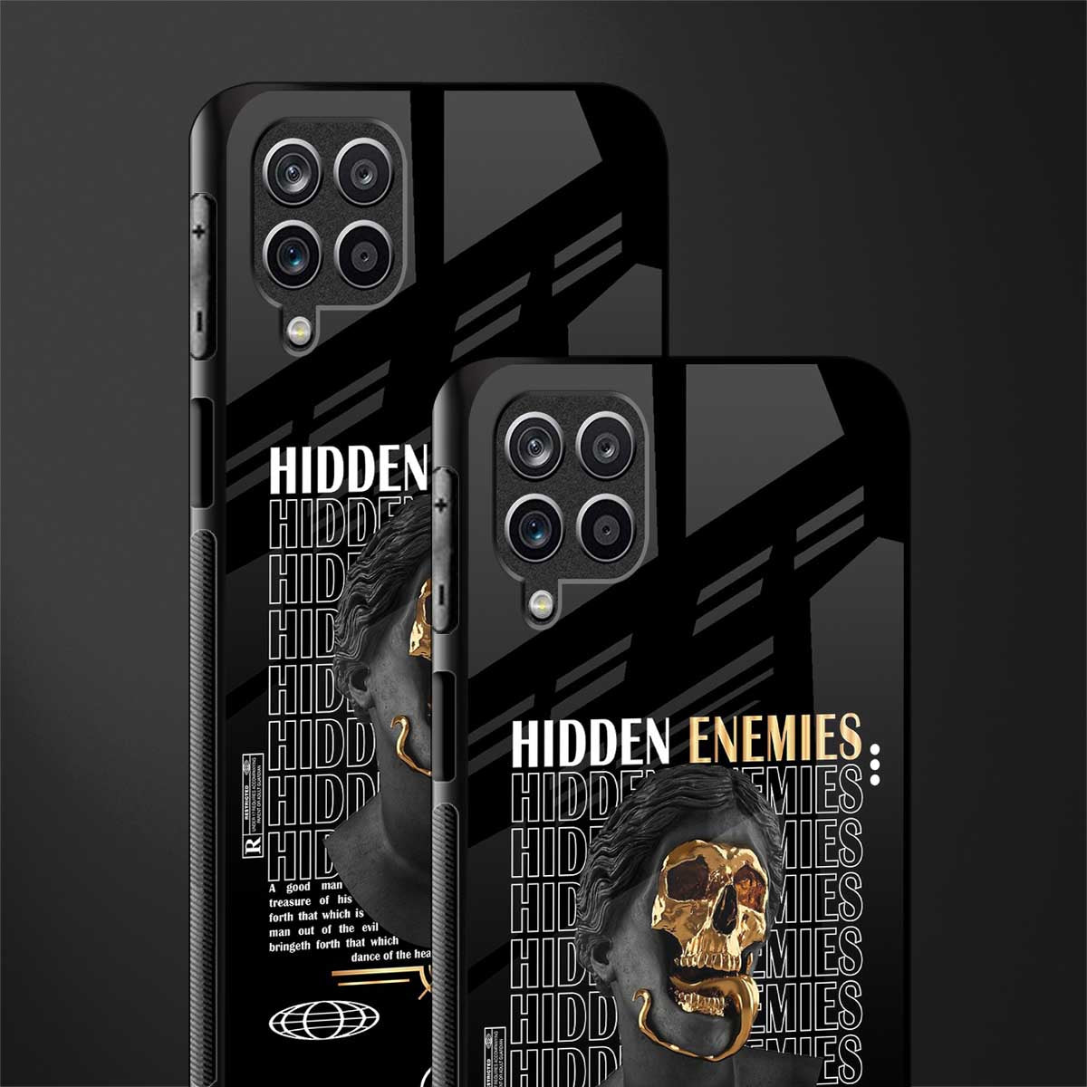 hidden enemies back phone cover | glass case for samsung galaxy a22 4g