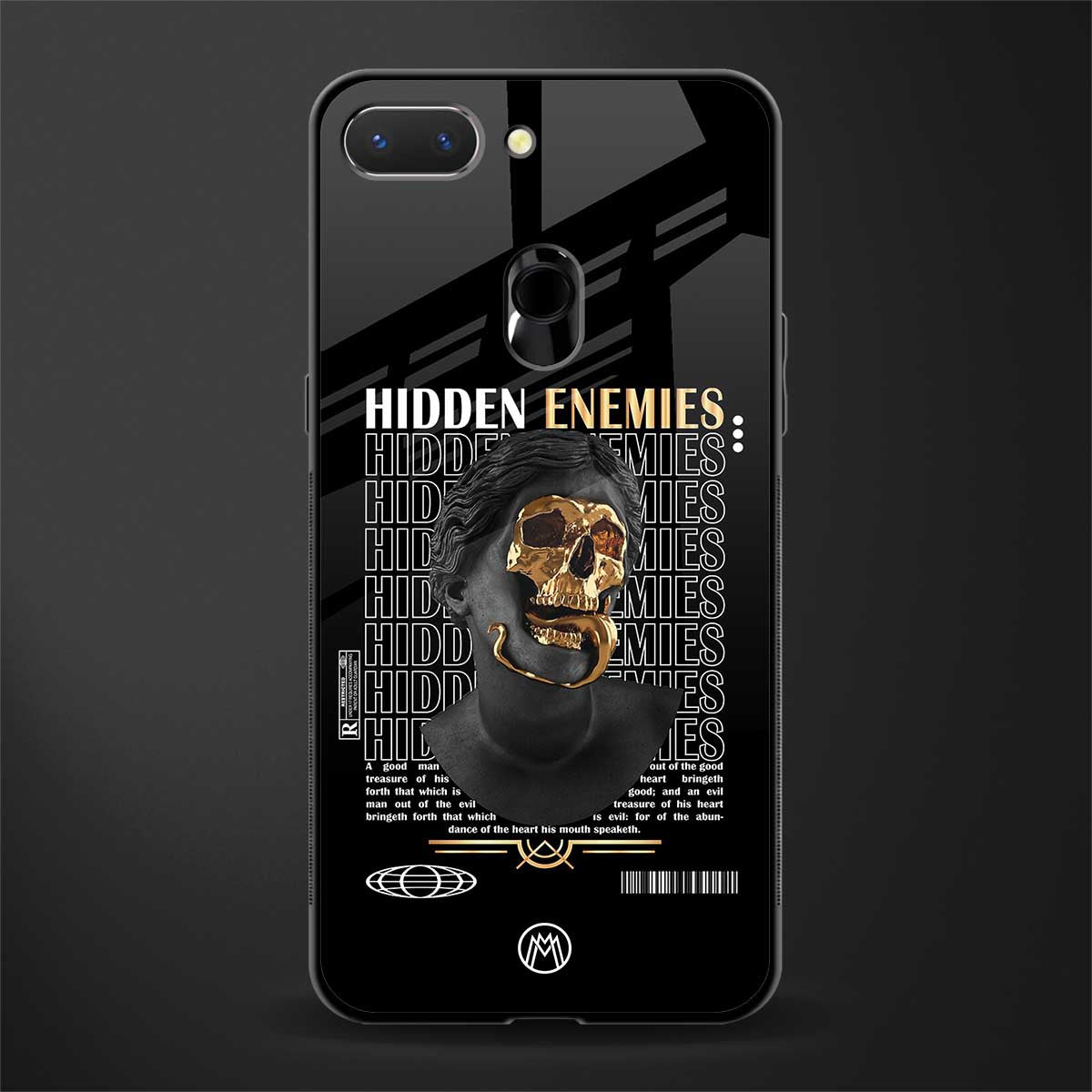 hidden enemies glass case for oppo a5 image