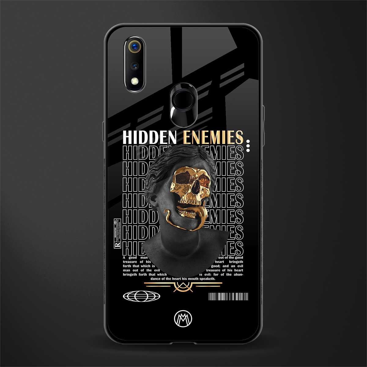 hidden enemies glass case for realme 3 pro image