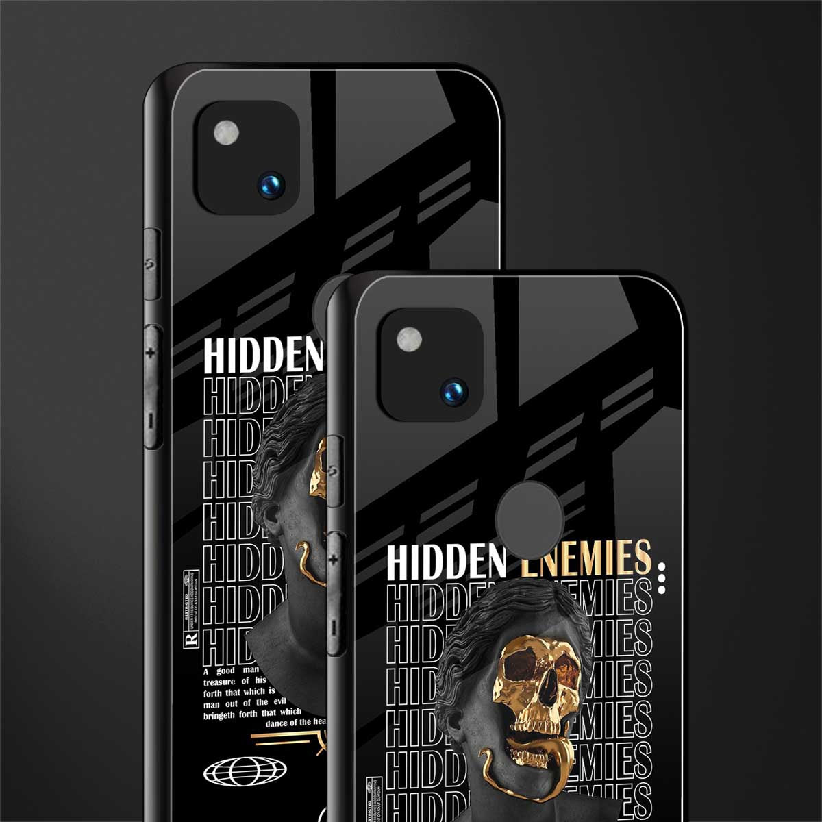 hidden enemies back phone cover | glass case for google pixel 4a 4g