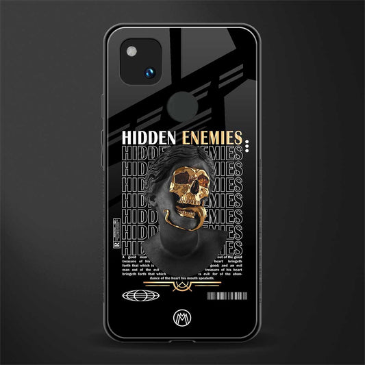 hidden enemies back phone cover | glass case for google pixel 4a 4g