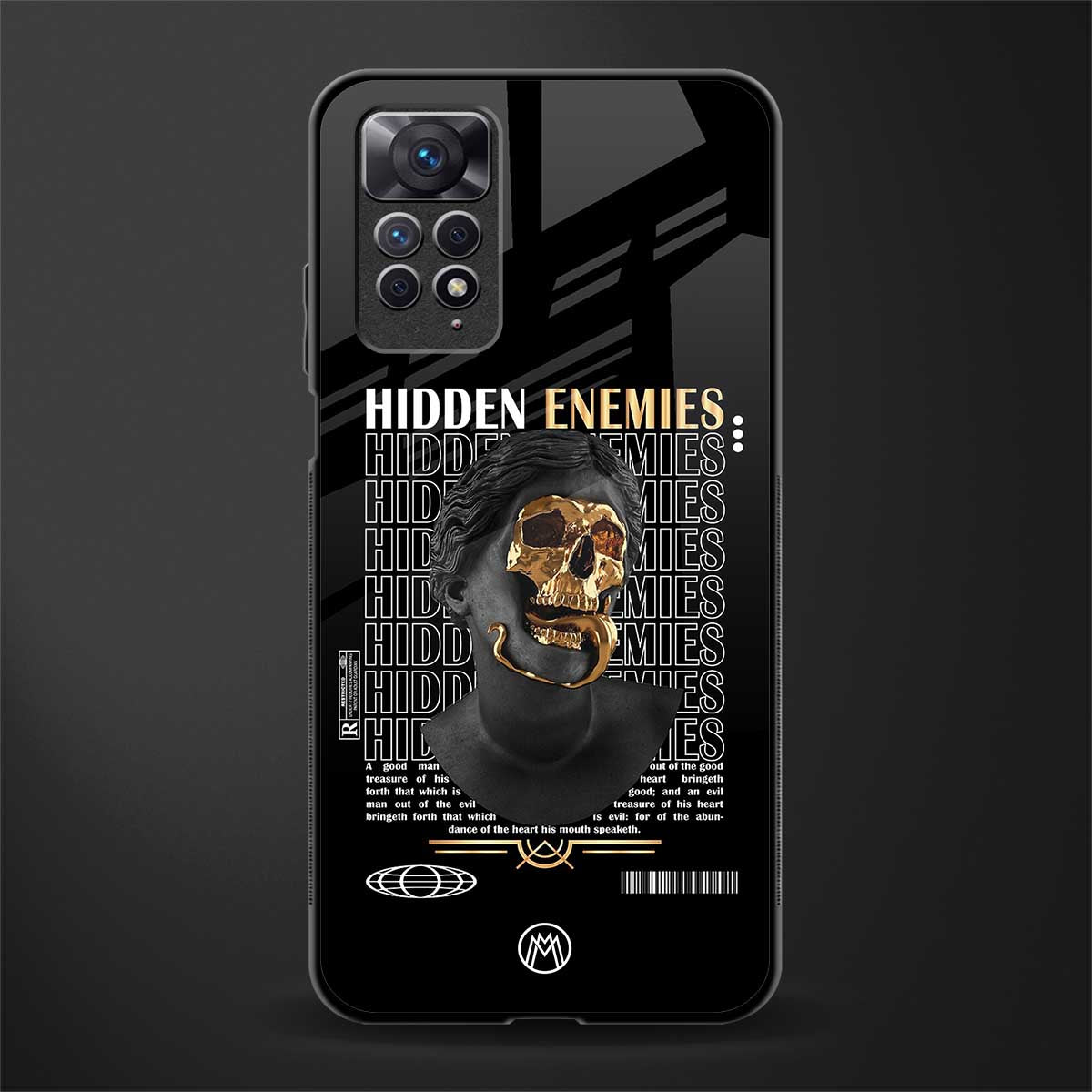 hidden enemies glass case for redmi note 11s image