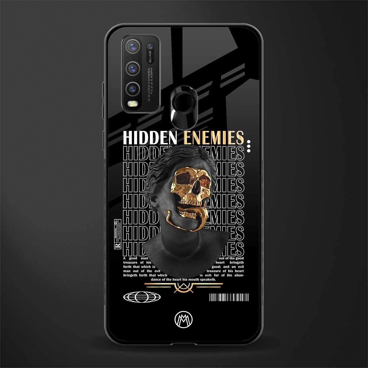 hidden enemies glass case for vivo y50 image