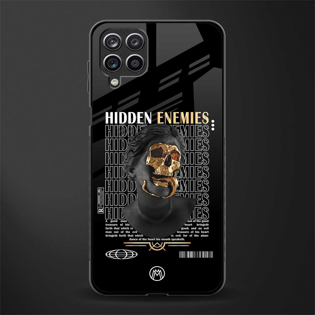 hidden enemies glass case for samsung galaxy m12 image