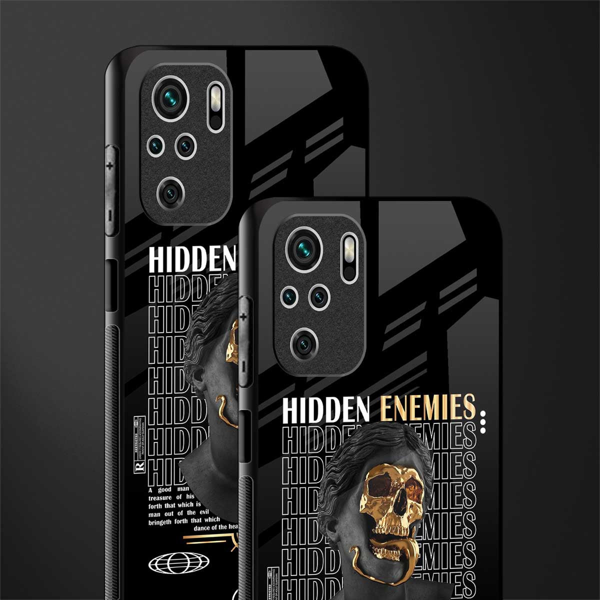 hidden enemies glass case for redmi note 10s image-2