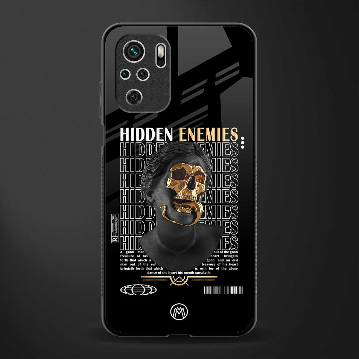 hidden enemies glass case for redmi note 10 image