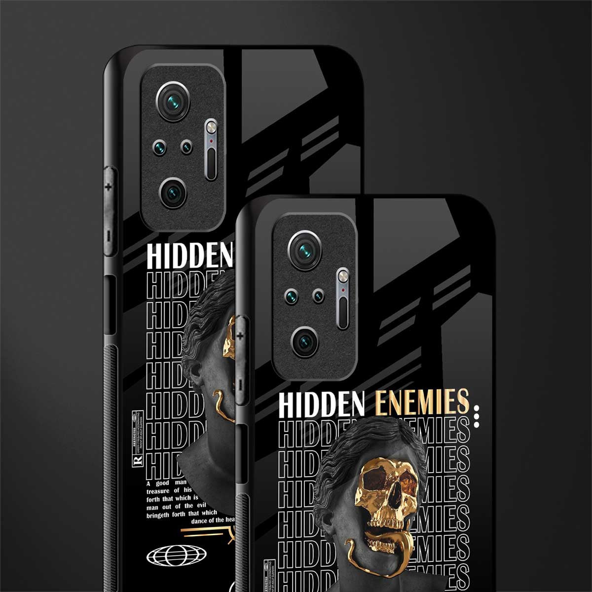 hidden enemies glass case for redmi note 10 pro image-2