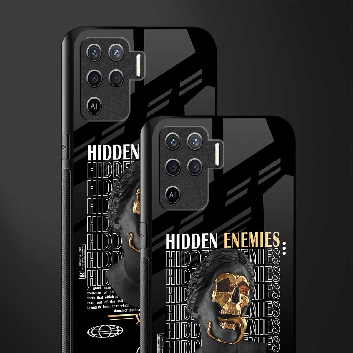 hidden enemies glass case for oppo f19 pro image-2