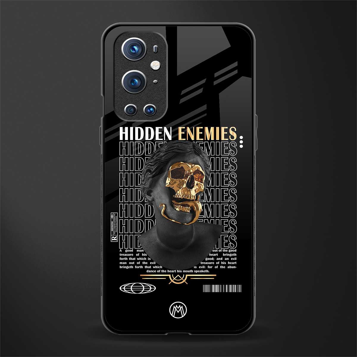 hidden enemies glass case for oneplus 9 pro image