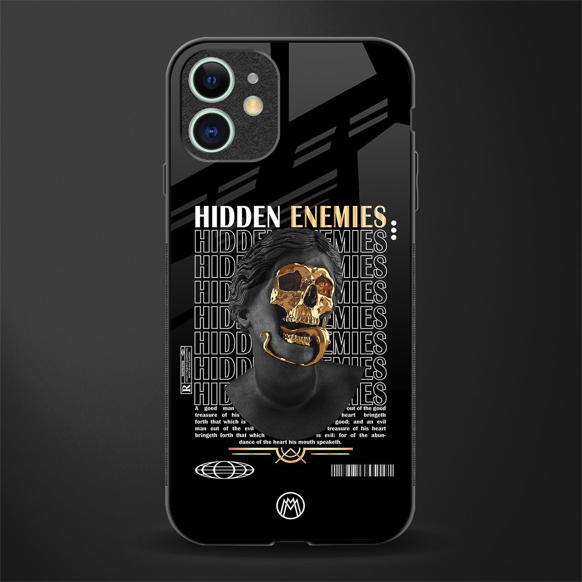 hidden enemies glass case for iphone 12 mini image