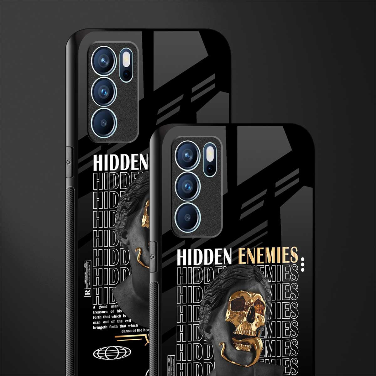 hidden enemies glass case for oppo reno6 5g image-2