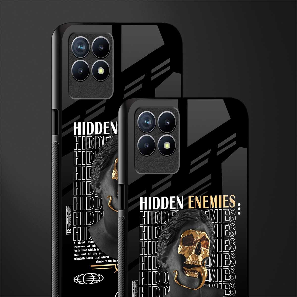 hidden enemies glass case for realme 8i image-2