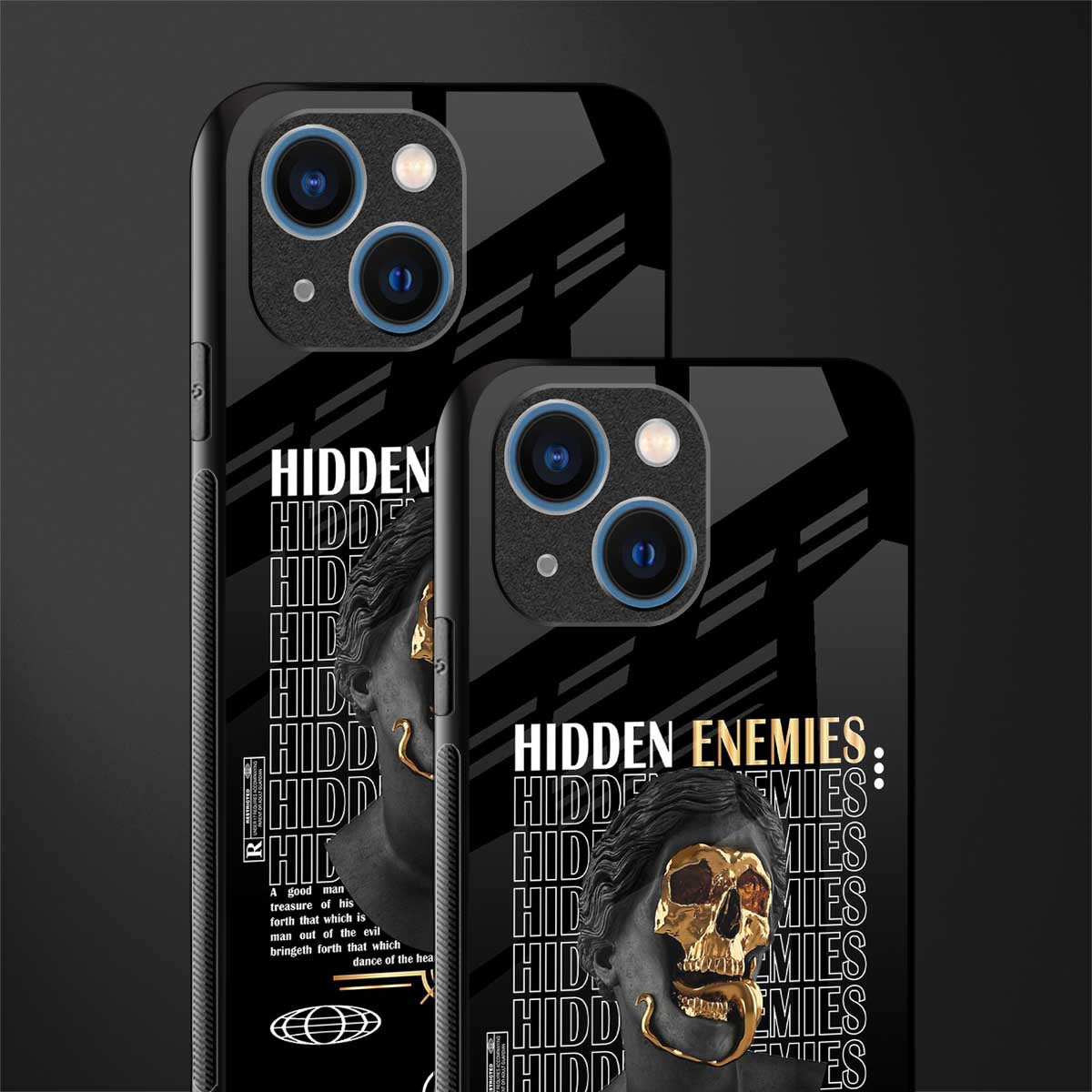 hidden enemies glass case for iphone 13 mini image-2