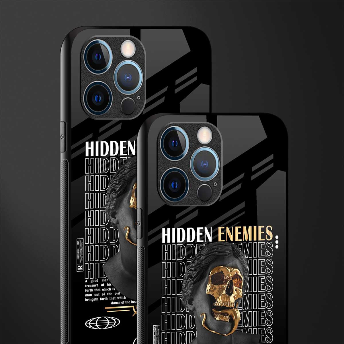 hidden enemies glass case for iphone 14 pro image-2