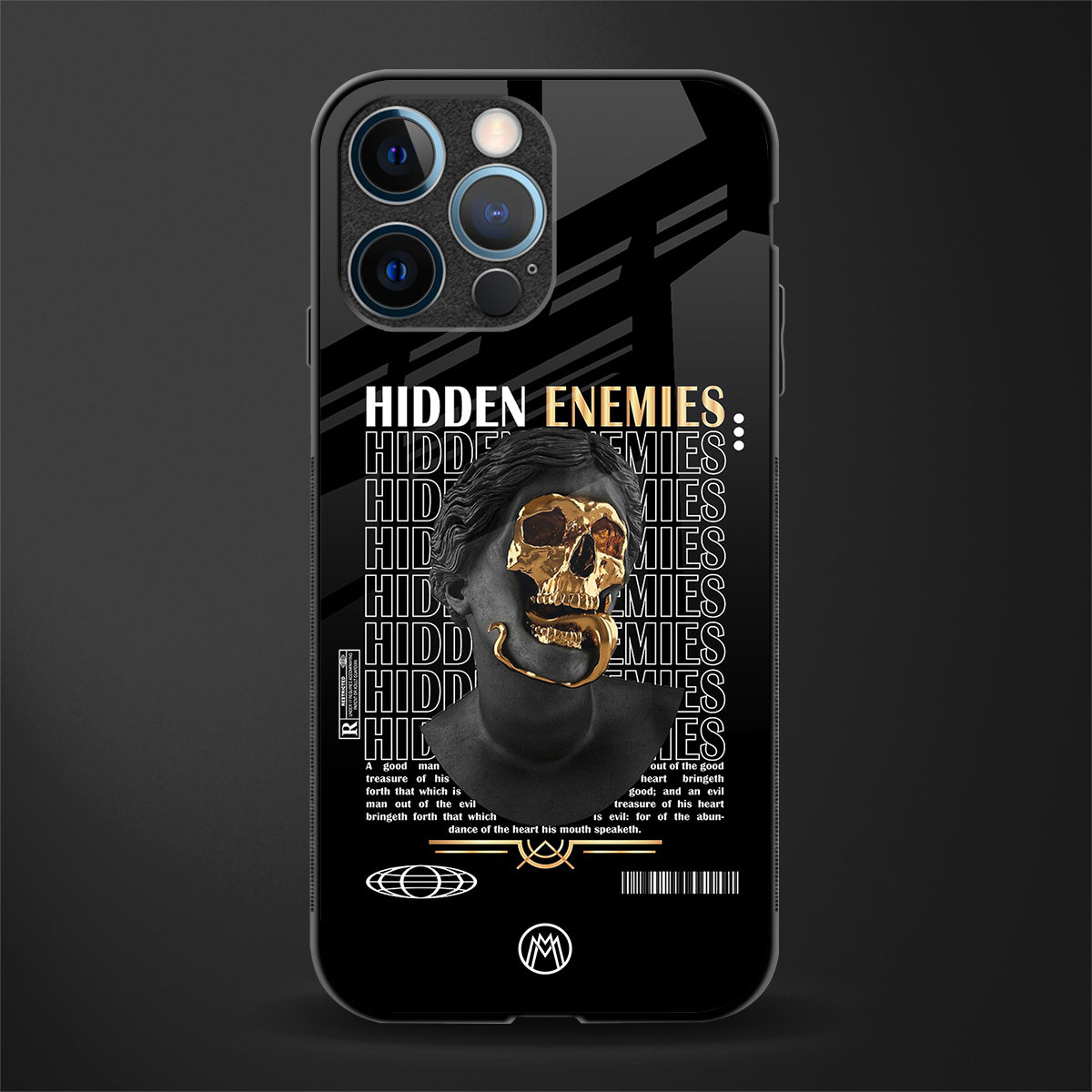 hidden enemies glass case for iphone 14 pro image