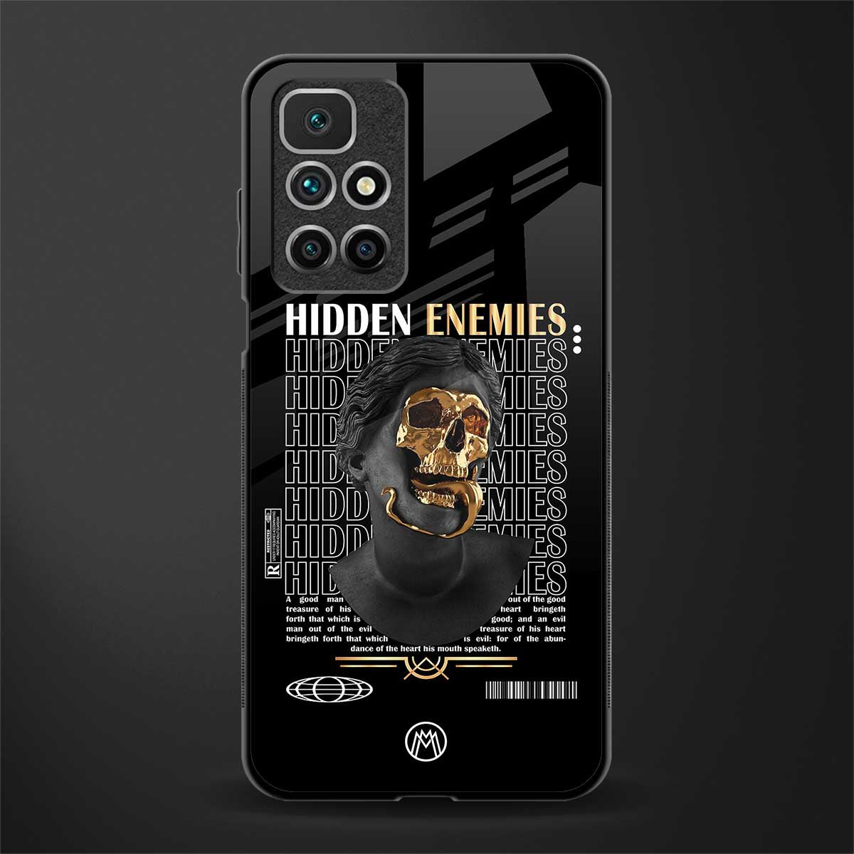 hidden enemies glass case for redmi 10 prime image