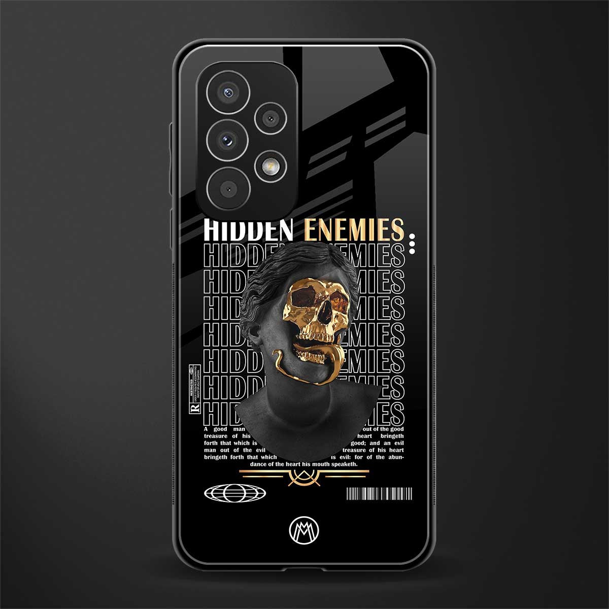 hidden enemies back phone cover | glass case for samsung galaxy a53 5g