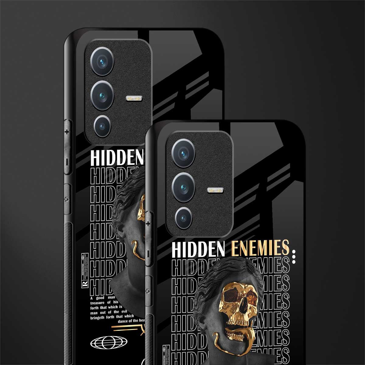 hidden enemies glass case for vivo v23 5g image-2