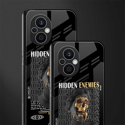 hidden enemies back phone cover | glass case for oppo f21 pro 5g