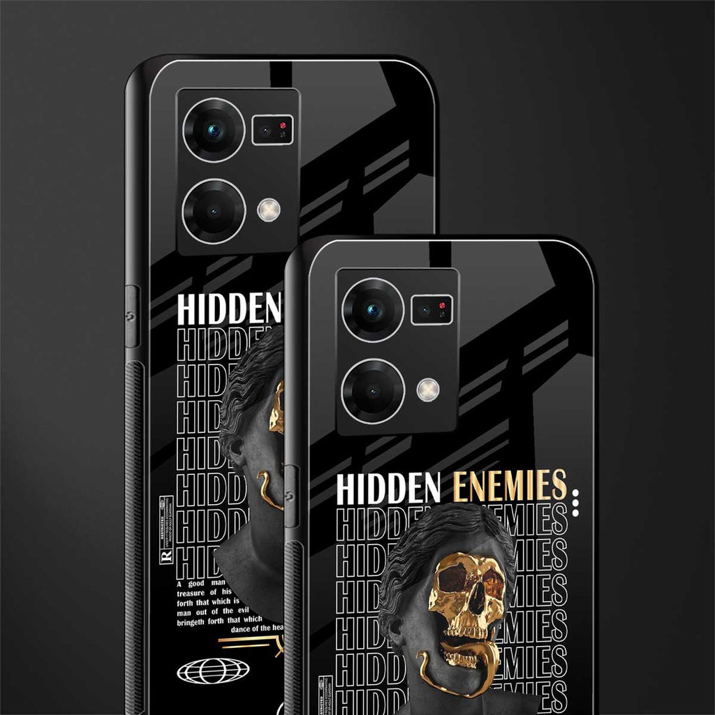 hidden enemies back phone cover | glass case for oppo f21 pro 4g