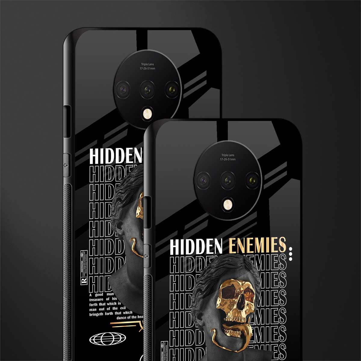 hidden enemies glass case for oneplus 7t image-2