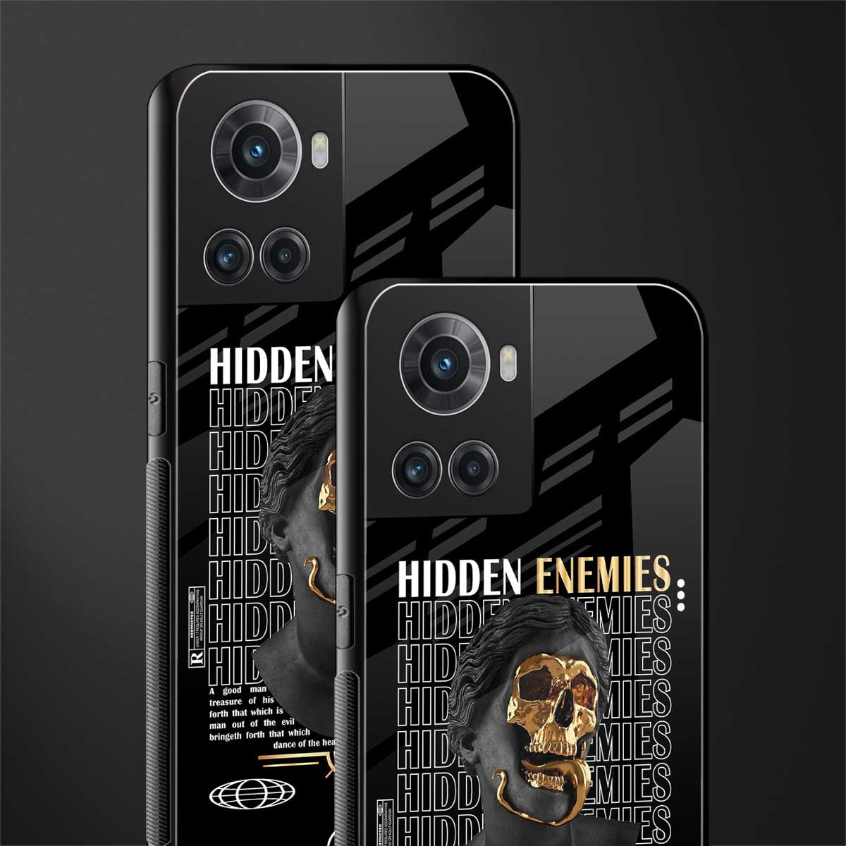 hidden enemies back phone cover | glass case for oneplus 10r 5g