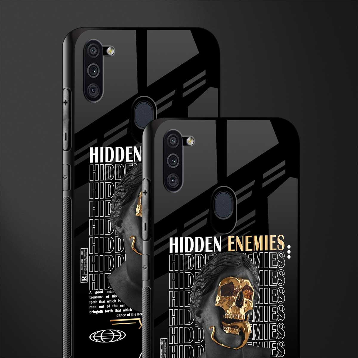 hidden enemies glass case for samsung galaxy m11 image-2